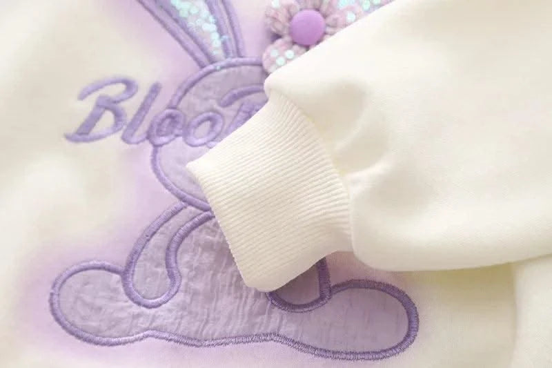 Cartoon Rabbit Long-Sleeved Sweater Two-Piece Baby girl clothes | Children's Spring and Autumn Clothes'