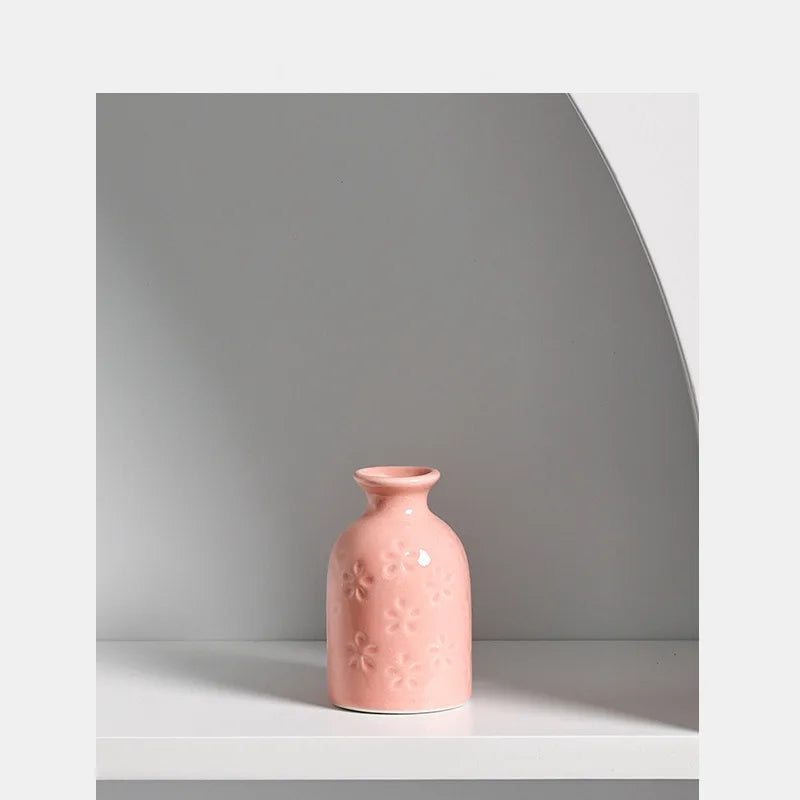 Ceramic Small Vase, Ins Style, Modern High Appearance Level, Dried Flower Arrangement Vase, Home Decoration Piece Vases