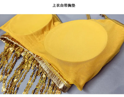 Women Latin Dance Dress Halter Crop Top