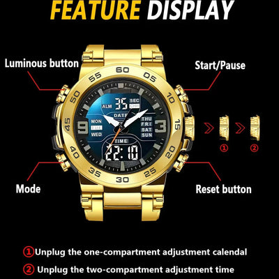 High-End Sports Watch for Teens - Multifunctional, Luminous Alarm, Digital Display,Battery Operated, Digital Movement Watch