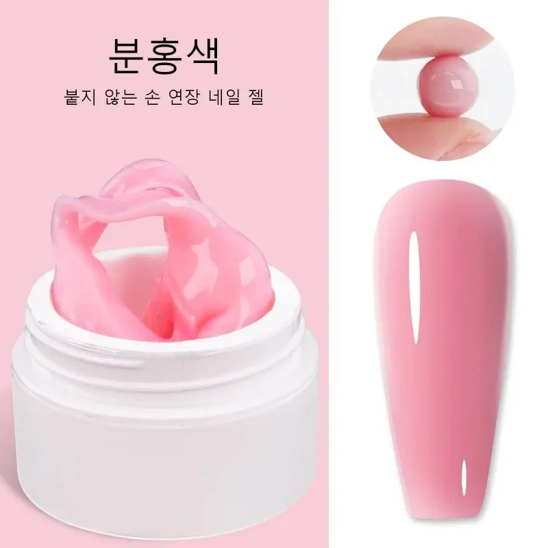 LIMEGIRL 15g Solid Nail Extension Gel Non Stick Hand Phototherapy UV Gel Quick Building Gel Nails Tips Nail Art Prolong Nail Gel