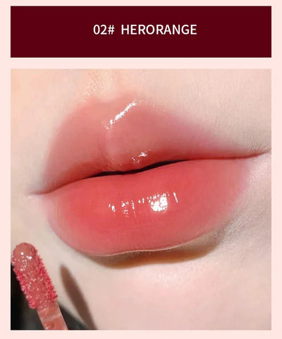 HERORANGE Light Glass-Like Lip Lacquer - Mirror Shine, Hydrating Formula; Smudge-Proof, Long-Wear, and Skin-Brightening