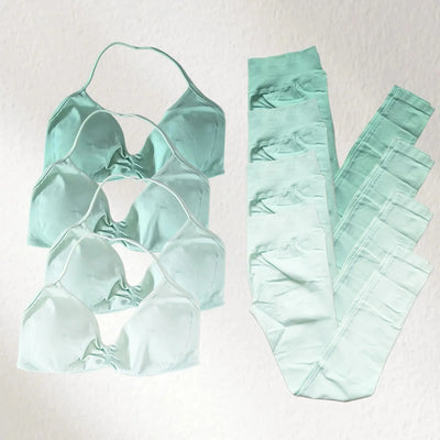 2-Piece Yoga Set 2025 Summer Yoga Set Gym Women's Yoga Fitness Set Hip Pants Neck Bra Pilates Set Multi-color No Printing