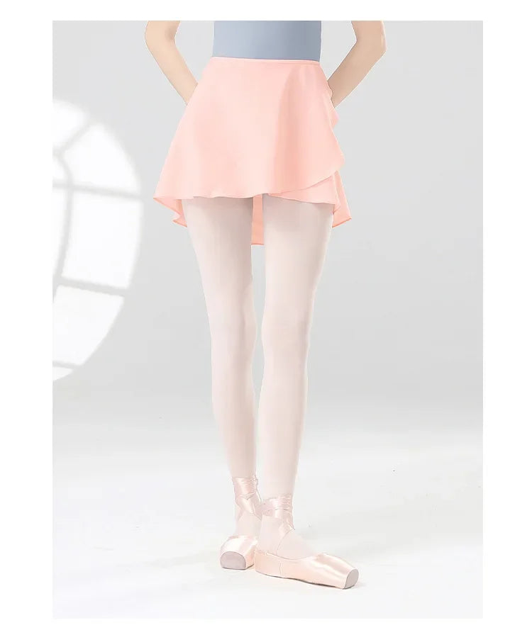 Women Girls Ballet Skirts Dance Short Skirts High Elastic Skirt Ballerina Adult  Ballet Dancing Dress lace Up Chiffon Skirt