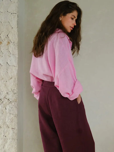 Fashion Loose Blouses Urban Women's Linen Top