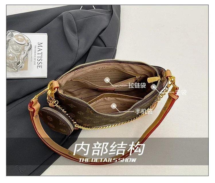 Famous designer elegant handbags leather for women ladies crossbody shoulder bag classic popular and lightweight