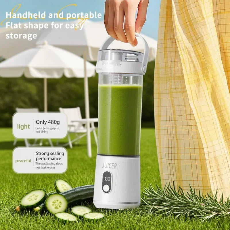 Portable Blender 600ML Electric USB Rechargeable Juicer for Smoothies Fruits Personal Mini Juicer for Travel Outdoor Fitness