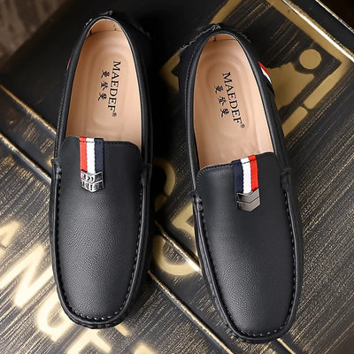 MAEDEF Men's Loafers High Quality Anti-slip Casual Shoes Men's Leather Loafer Outdoor Breathable Lightweight Soft Driving Shoes