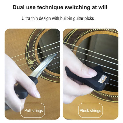 Guitar Bow A/B Double Sided Design Pull Strings& Plug Strings Imitate Violin Cello Sound Small Durable Bow Build in Guitar Picks