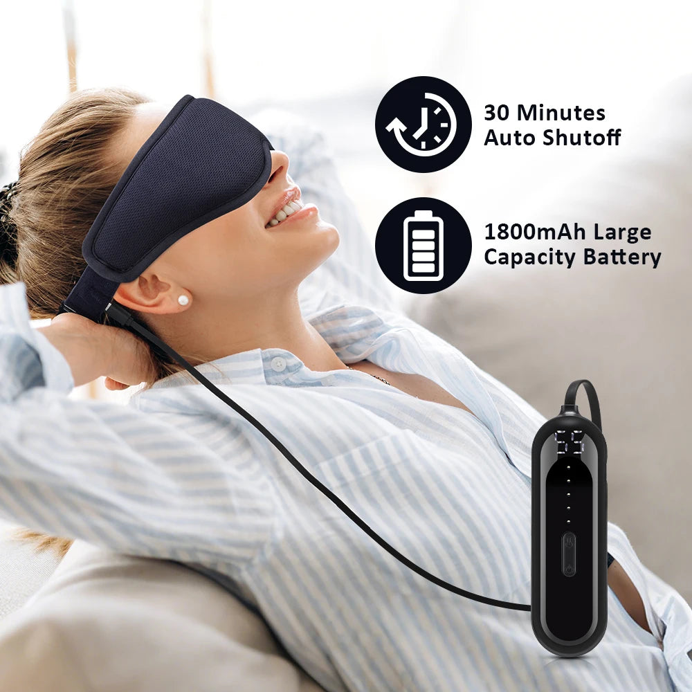 Electric Vibration Eye Massager Heated Eye Mask Wireless Relieve Eye Strain Dark Circles Dry Eye Fatigue Relief Sleeping Mask