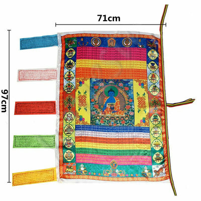 Tibetan Wind Horse Flag Buddhist Pray Prayer Flag For Buddhism Medicine Satin
