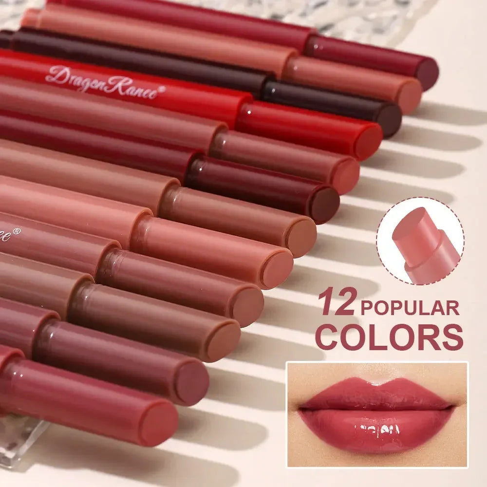 Solid Lipstick Long-lasting Easy Color Lip Stain Moisturizing Lip Gloss Pearl Mirror Lipgloss Tint Sexy Red Lipstick Makeup