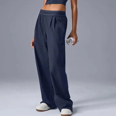 High Waisted Straight Leg Pants for Women Outdoor Leisure Sports Wide Leg Pants Joggers Black Loose Yoga Women's Trousers