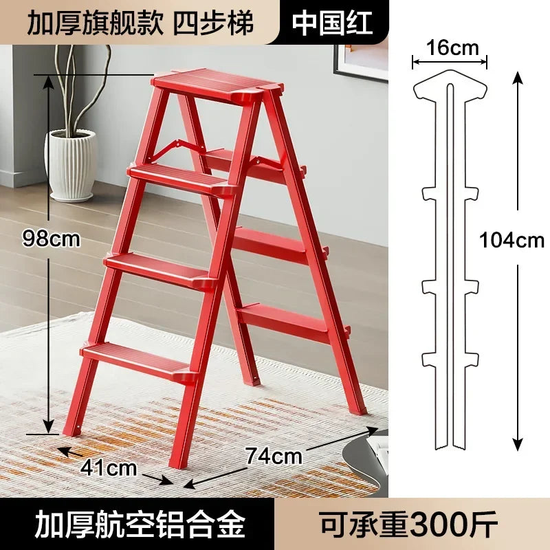 Lightweight Ladder Foldable Step Stools Home Outdoor Aluminum Alloy Folding Step Ladders Ascending Kitchen Ladder Furniture
