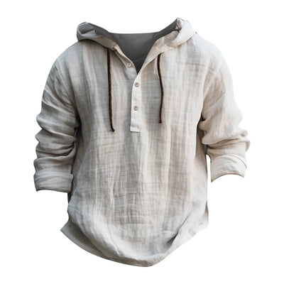 Men'S Sweatshirts Summer Cotton Linen Shirts Thin Long-Sleeved Hooded Tops For Men'S Clothing Spring Summer Casual Sweatshirts