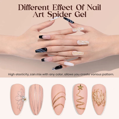 CHUNSU 3 In 1 Spider Gel Nail Polish No Wipe Functional UV Gel Creative Wire Drawing Liner Soak Off Magic Powder 5ML Clear  DIY