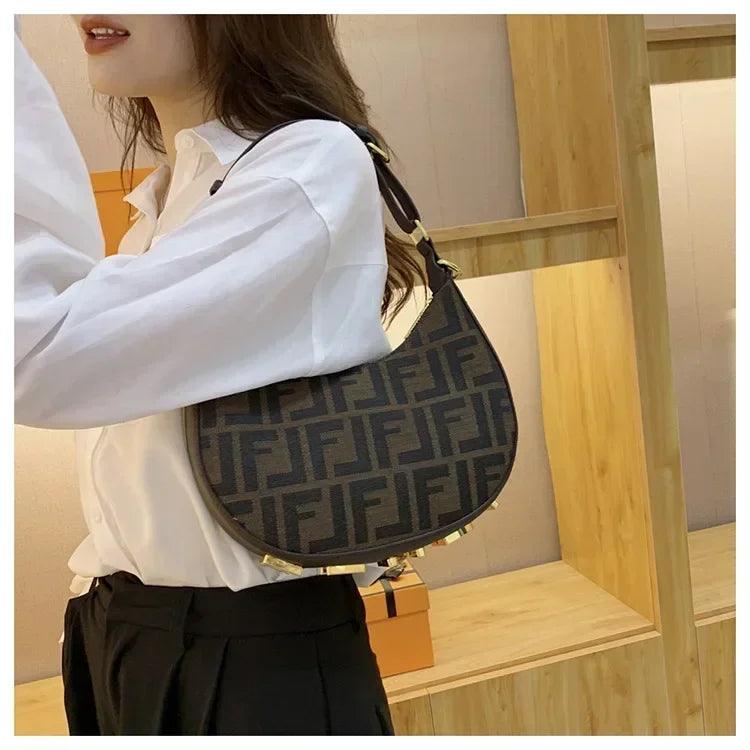 2025 new designer underarm bag women fashion shoulder handbag pu leather monogram letter print crossbody purse