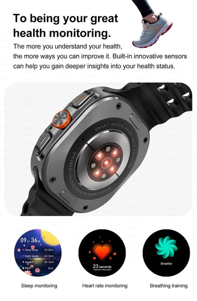 2025New Galaxy Watch 7 Ultra Smart Watch Men 32GB Memory GPS NFC AMOLED Screen Fitness Tracker Health Smartwatches For Samsung