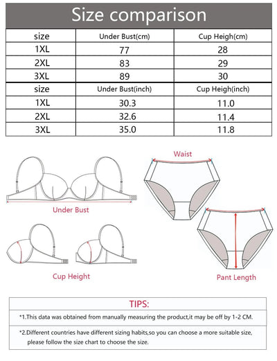 Women's plus size bra embroidered lace flower without steel