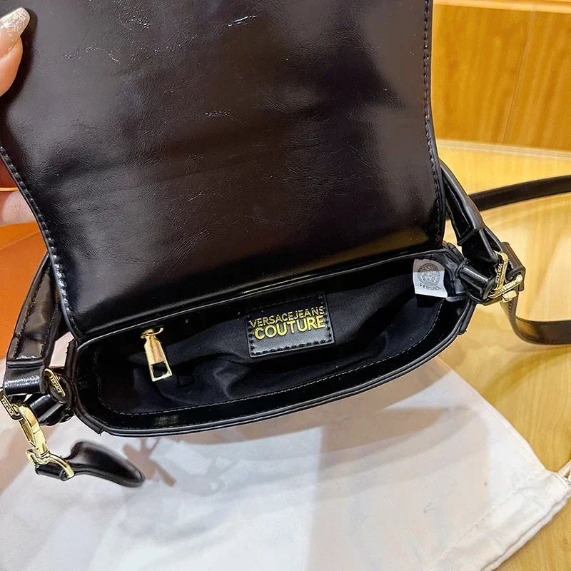 Designer Style Crossbody Bag for Women Genuine Leather Shoulder Handbag Ladies Compact Wallet Phone Holder Purse