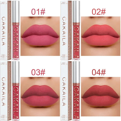 1PC Velvet Matte Lipstick Lip Gloss Light Red Liquid Lip Tint Cream Pigment Long Lasting Silky Texture Lips Women's Cosmetics