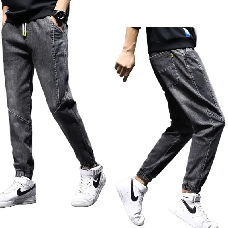2024 Men Jeans mens fashion clothing Black Blue Cargo Jeans Men Streetwear Denim Jogger Pants Men Baggy Harem Jean Trousers