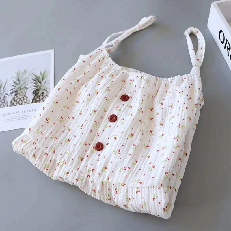 Summer Cotton Dresses Women 100% Crepe Nightgowns Sleepwear