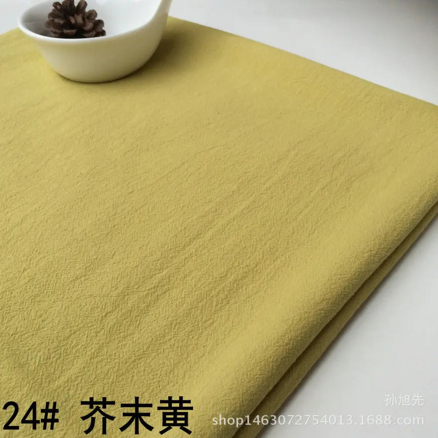 Cotton Linen Fabric Skin Texture Crepe By The Meter for Clothing Curtain Dress Shirt DIY Sewing Plain Textile Cloth Gray Soft
