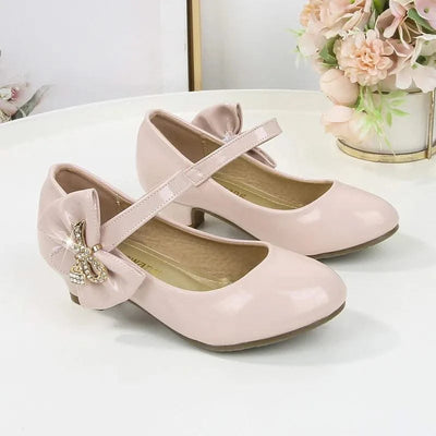 Children's Leather High Heels Shoes | Casual Soft Bottom Footwear Kids