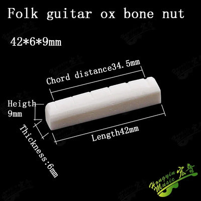 Acoustic guitar  and 4 5 6 7 12String Bass guitar nut slotted, upper and lower nuts slotted in various sizes Made of Bovine bone