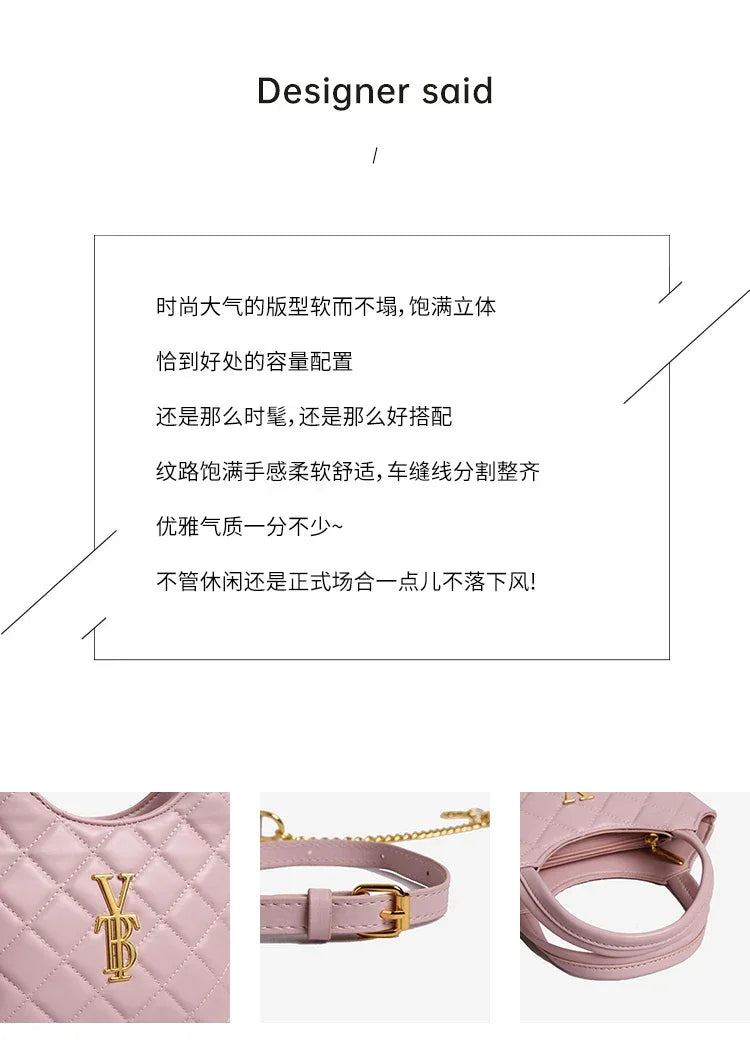 Elegant Handbag For Women Leather Material Popular Classic Shoulder Strap By Famous Designer Luxury Brand Durable