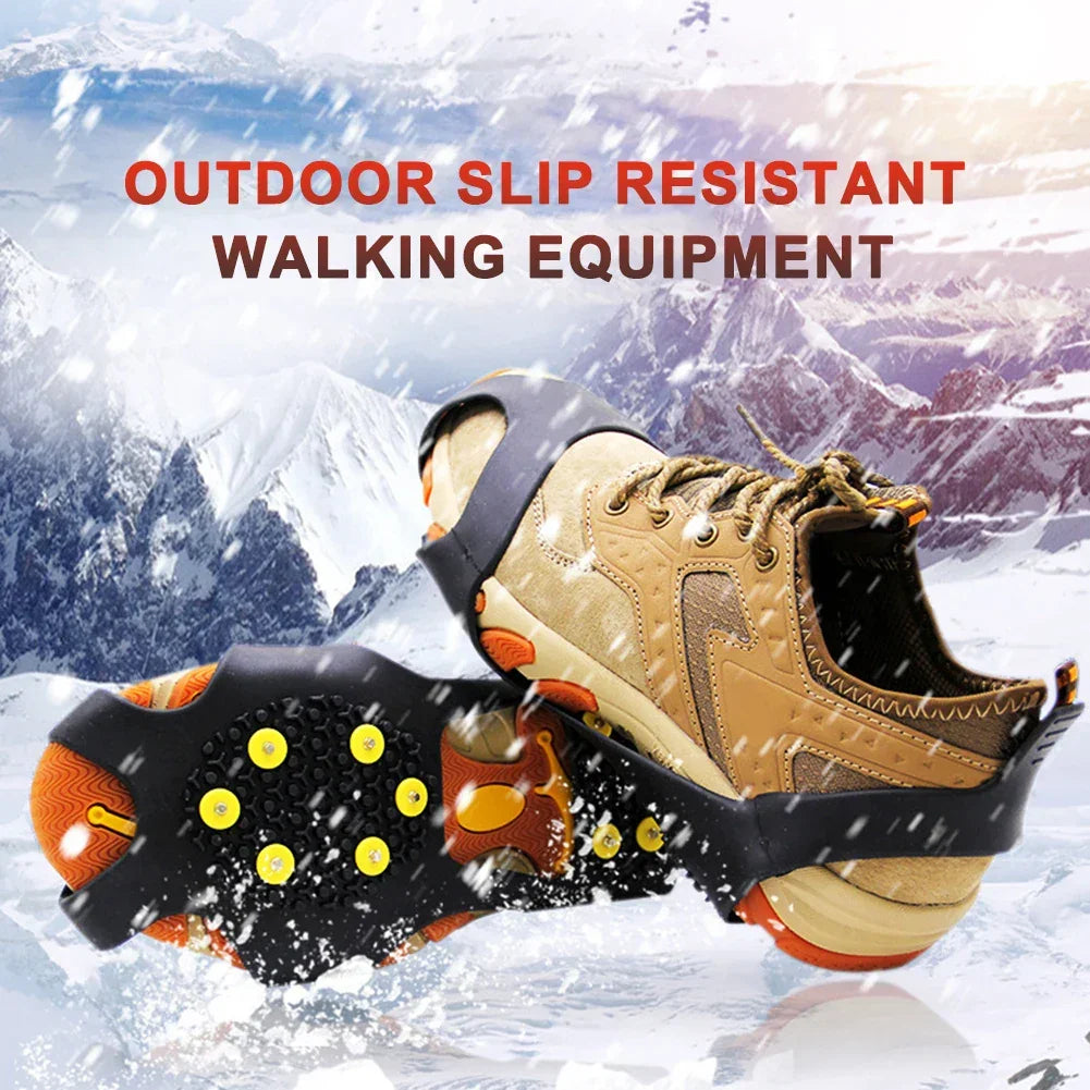 10/5 Teeth Climbing Crampons Anti-Slip Mountaineering Cleats Outdoor Unisex Snow Claw Shoe Covers Walking Hiking Accessories