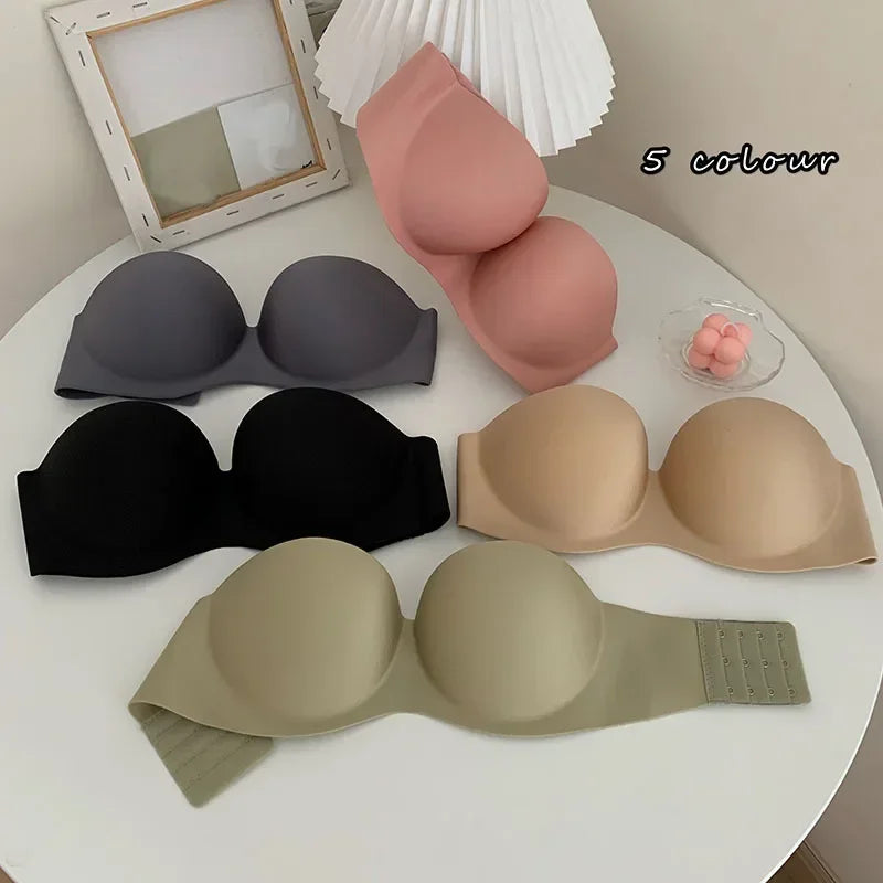 Women Strapless Seamless Bralette Push Up Bra