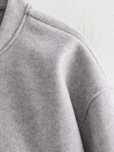 Women's Soft Bomber Jacket High Collar Long Sleeve Zipper Front Pocket