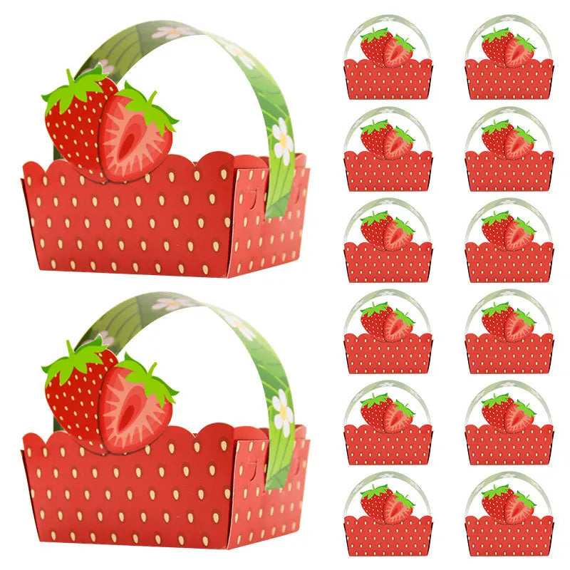 Fruit Flower Basket Paper Box Portable Candy Box For Chidren's Birthday Party Gift Packaging Cookie Boxes