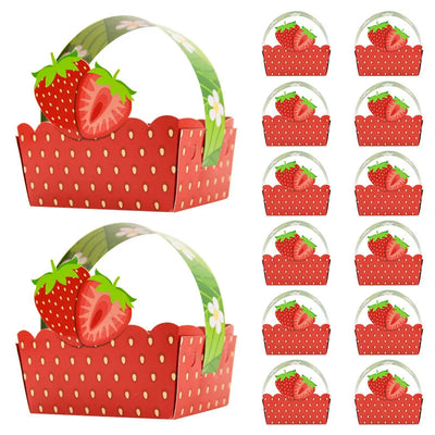 Fruit Flower Basket Paper Box Portable Candy Box For Chidren's Birthday Party Gift Packaging Cookie Boxes
