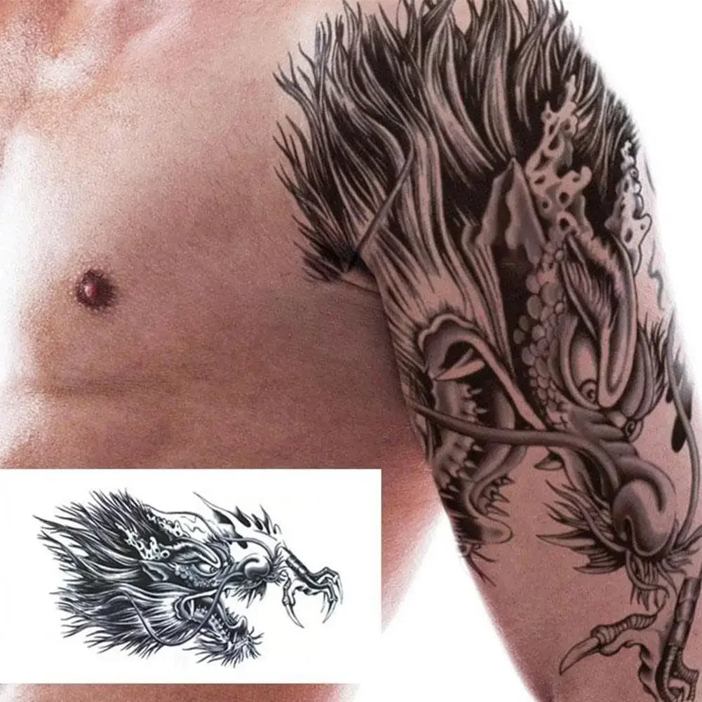 Temporary Tattoos Men Shoulder Tattoos Large Chest Body Sexy Tattoo Sticker Waterproof Tatoo Fake Make Up Pattern Stickers