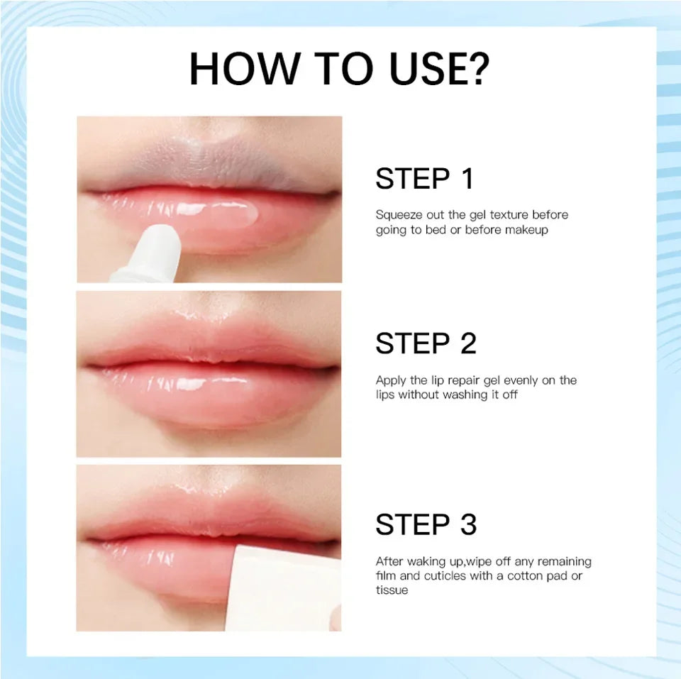 2pcs/Lot Moisturizing Lip Repair Gel Instant Relief For Dry Lips Liquid Lip Balm Paraben Free Lip Care Product Reduce Lips Line