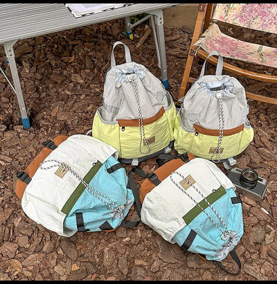 2025 Mountain Style Backpack Couple, Retro Color Block Hiking Bag, Lightweight Large Capacity Daypack for Outdoor