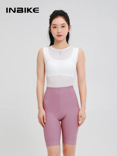 INBIKE Women's High Waist Cycling Shorts Padded Biking Pants With Pockets For Comfort Bicycle Tights For Biking Outdoor Sports