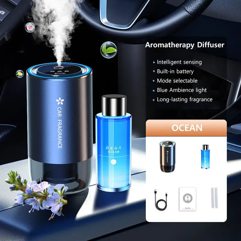 Car Perfume Diffuser Smart Car Air Diffusers Adjustable Concentration 50ml Essential Oil Diffuser Rechargeable Car Fragrance