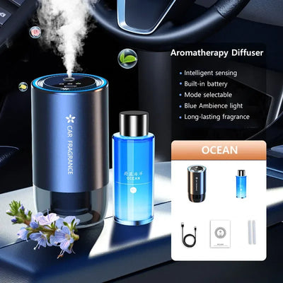 Car Perfume Diffuser Smart Car Air Diffusers Adjustable Concentration 50ml Essential Oil Diffuser Rechargeable Car Fragrance