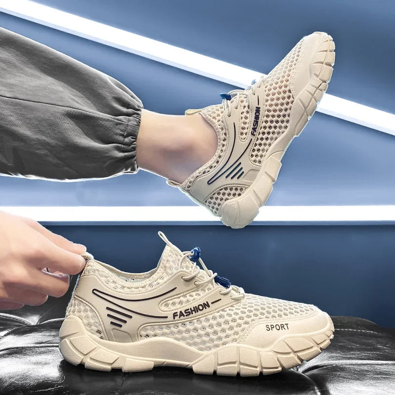 Breathable Mesh Running Shoes Men Summer Lightweight Athletic Sneakers for Hiking Walking Casual Comfortable Sportswear Durable