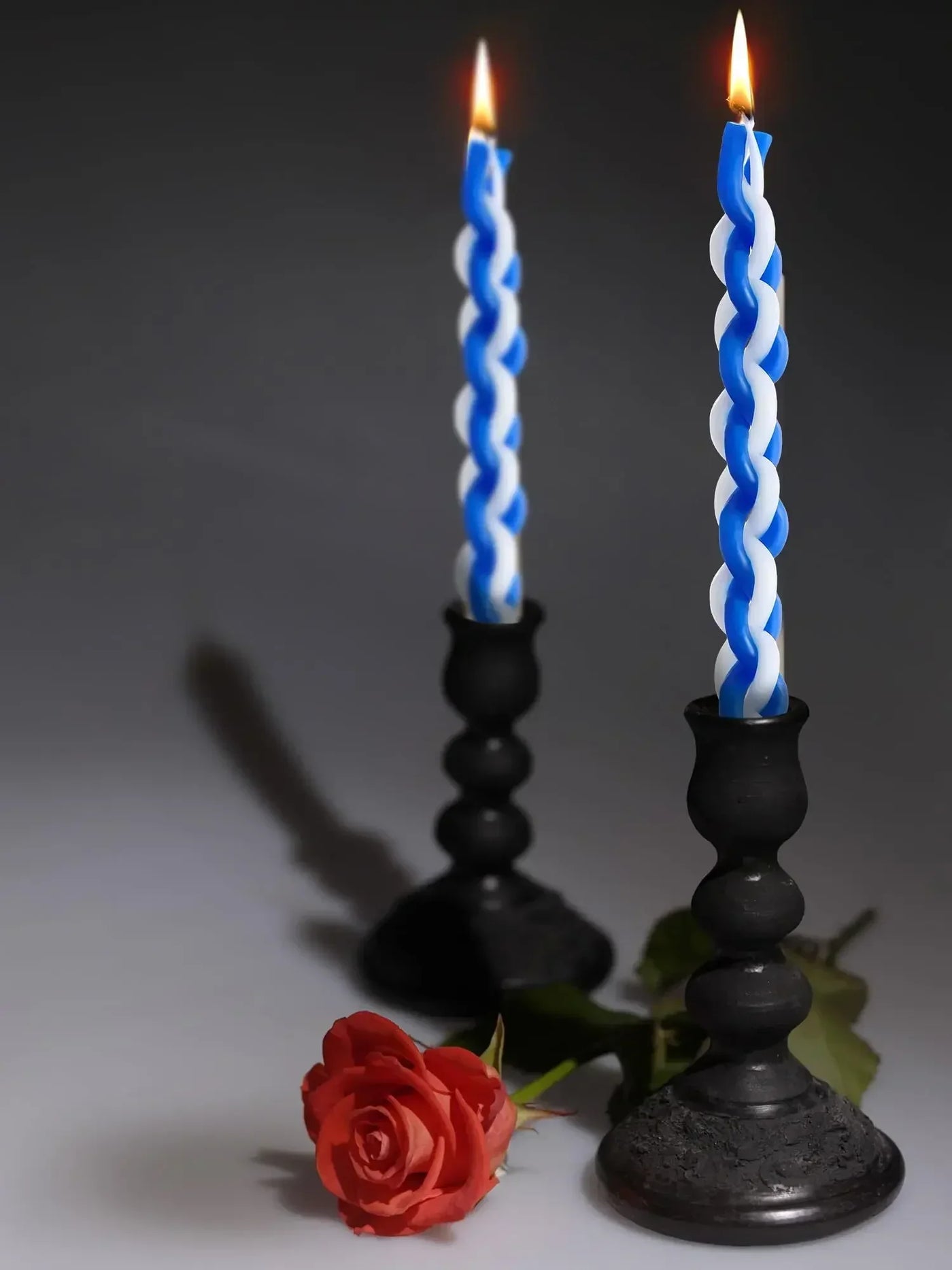 2PACK Havdalah Candle Blue and White Braided Jewish Largest Candle Smokeless Lighting Shabbat Candles for Saturday Night