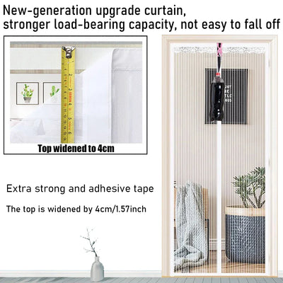 Magnetic Screen Door，Pet Friendly Walk Through Door Screen Magnetic Closure- Magnetic Screen Door Mesh Keeps Bugs Out-White
