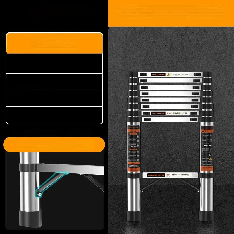 Folding Ladder Thickened Stainless Steel Telescopic Ladder Concealed Telescopic Folding Ladder StepOperation Folding Ladder