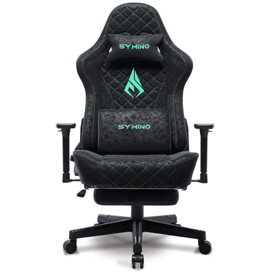 Symino Gaming Chair with Footrest, Racing Chair Design PC Chair, Vintage PU Leather, Ergonomic Office Chair
