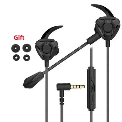 E Sports Gaming with Microphone In-ear Headphones Noise-cancelling Plug-in Mobile Computer Earbuds Wired Earphone PUBG Headset