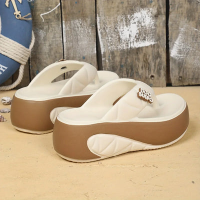 Women's Indoor Flip Flops Summer New Thick Bottom Sandals Soft Comfortable Casual Flip Flops Outdoor Beach Fashion Slippers