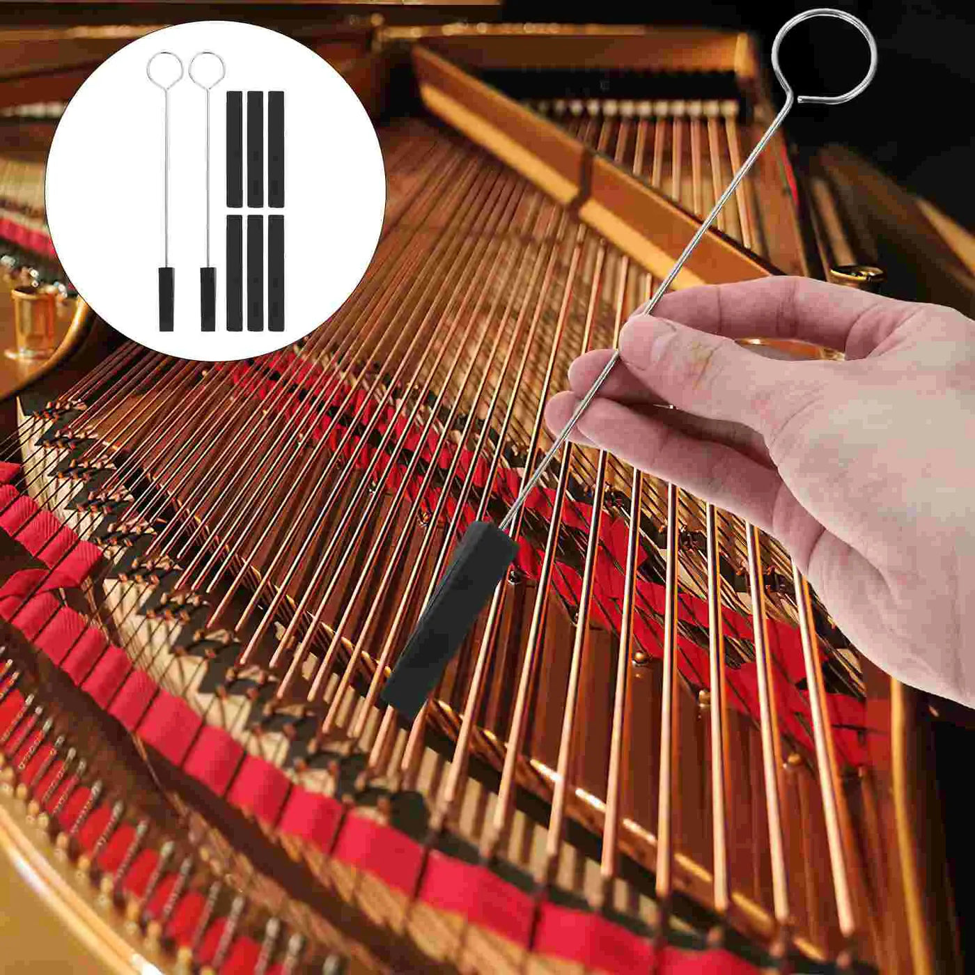 1 set Piano Tuning Tools Rubber Metal Durable Mute Forks Long Strips Simple Easy Use Repair Set For Professionals Piano Tuning